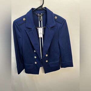 White House Black Market Navy Double-Breasted Blazer